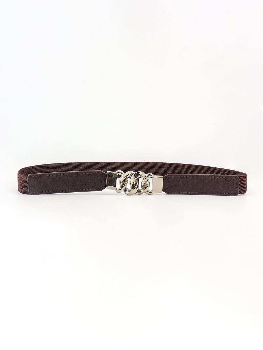 Zinc Alloy Buckle Elastic PU Belt - Trendsi - Flyclothing LLC