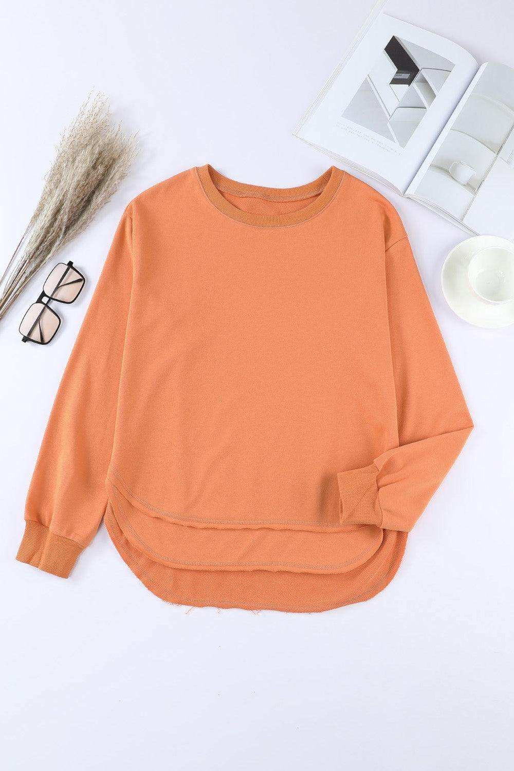 Side Slit Drop Shoulder Sweatshirt - Trendsi - Flyclothing LLC