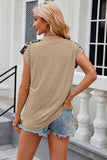 Leopard Round Neck Cap Sleeve T-Shirt - Trendsi - Flyclothing LLC