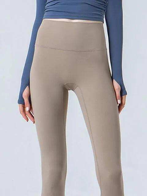 Wide Waistband Cropped Sports Leggings - Trendsi - Flyclothing LLC