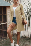 Button Down Long Sleeve Longline Cardigan - Trendsi - Flyclothing LLC