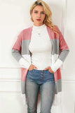 Striped Open Front Long Sleeve Cardigan - Trendsi - Flyclothing LLC
