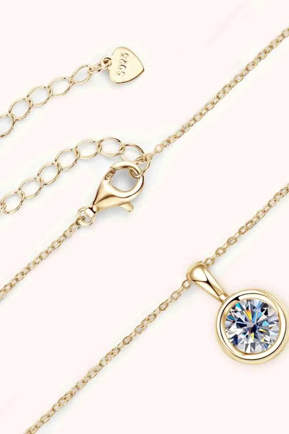 2 Carat Moissanite 925 Sterling Silver Necklace - Trendsi - Flyclothing LLC