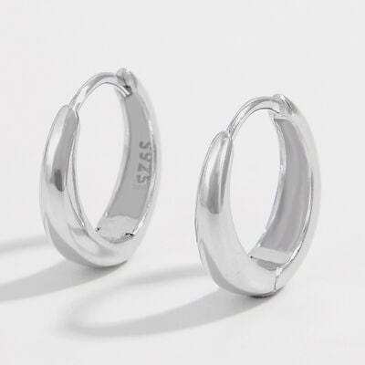 925 Sterling Silver Inlaid Zircon Huggie Earrings - Trendsi - Flyclothing LLC