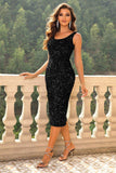 Sequin Sleeveless Slit Dress - Trendsi - Flyclothing LLC