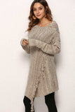 One-Button Tassel Tie Asymmetrical Hem Cardigan - Trendsi - Flyclothing LLC