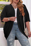 Plus Size Ribbed Cocoon Cover Up - Trendsi - Flyclothing LLC