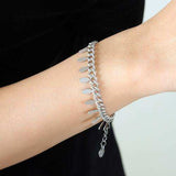 Titanium Steel Leaf Charm Bracelet - Trendsi - Flyclothing LLC