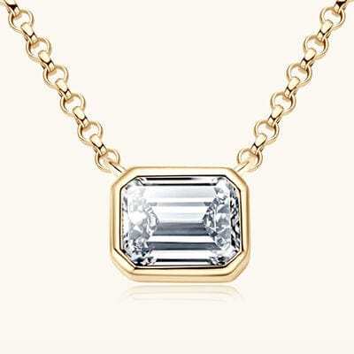 1 Carat Moissanite 925 Sterling Silver Pendant Necklace - Trendsi - Flyclothing LLC