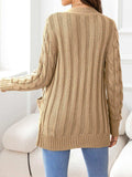 Button Down Cable-Knit Cardigan - Trendsi - Flyclothing LLC