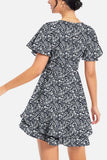 Surplice Neck Flutter Sleeve Dress - Trendsi - Flyclothing LLC