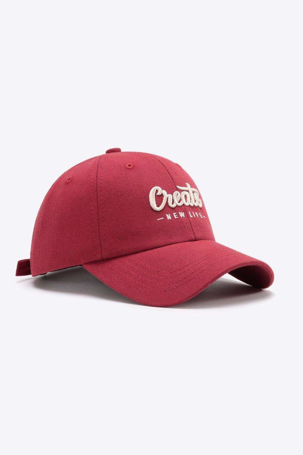 CREATE NEW LIFE Adjustable Cotton Baseball Cap - Trendsi - Flyclothing LLC