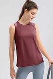 Round Neck Wide strap Active Tank - Trendsi - Flyclothing LLC