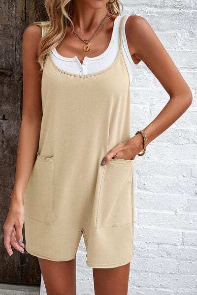 Spaghetti Strap Romper with Pockets - Trendsi - Flyclothing LLC