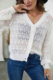 Openwork V-Neck Cardigan - Trendsi - Flyclothing LLC