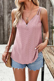 Eyelet V-Neck Double Strap Cami - Trendsi - Flyclothing LLC