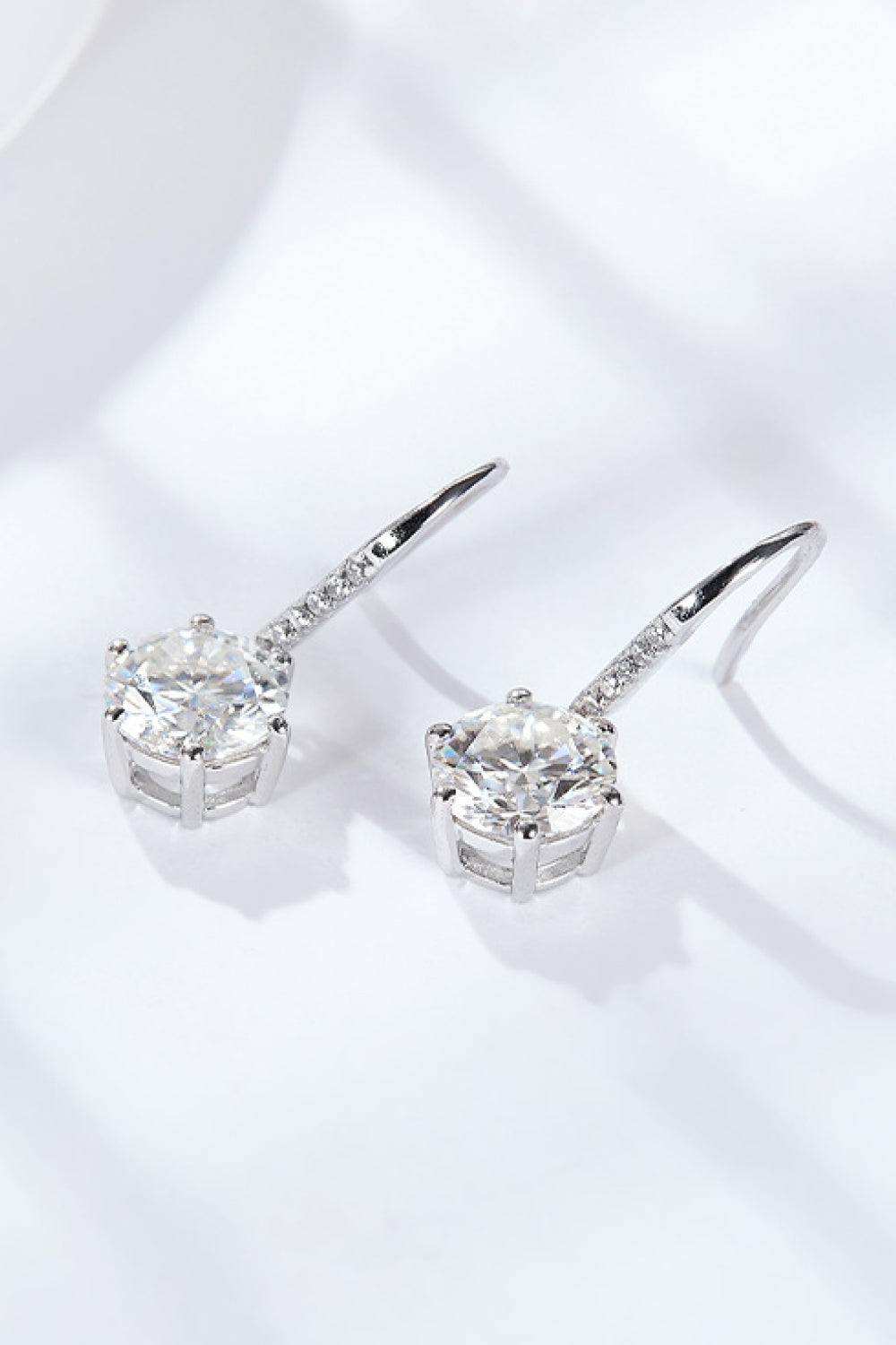 6-Prong Moissanite Drop Earrings - Trendsi - Flyclothing LLC