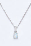 Opal Pendant 925 Sterling Silver Chain-Link Necklace - Trendsi - Flyclothing LLC