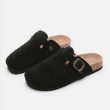 Suede Closed Toe Buckle Slide - Trendsi - Flyclothing LLC