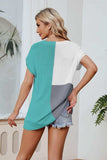 Color Block V-Neck Knit Top - Trendsi - Flyclothing LLC