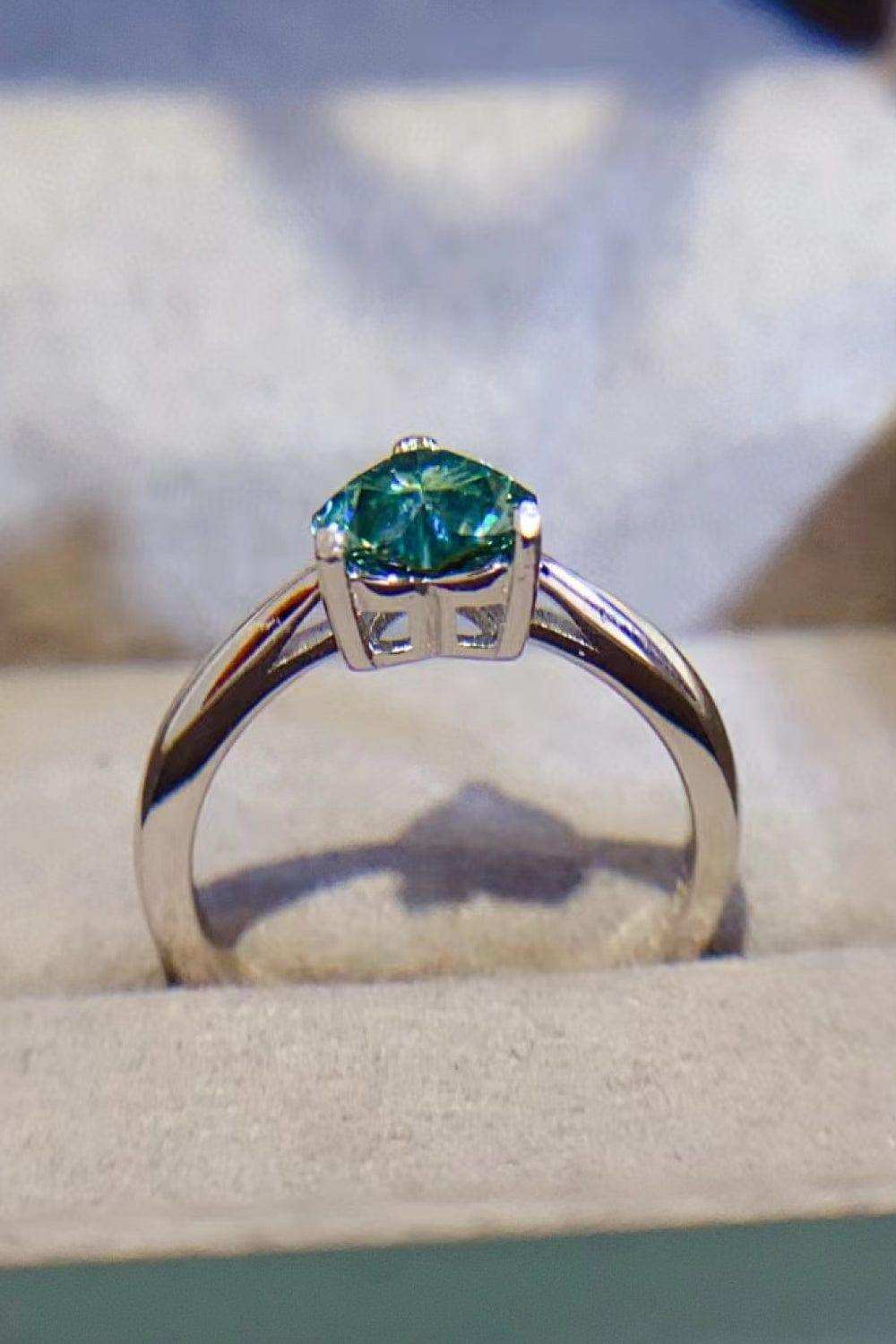 1 Carat Moissanite Heart 925 Sterling Silver Ring - Trendsi - Flyclothing LLC