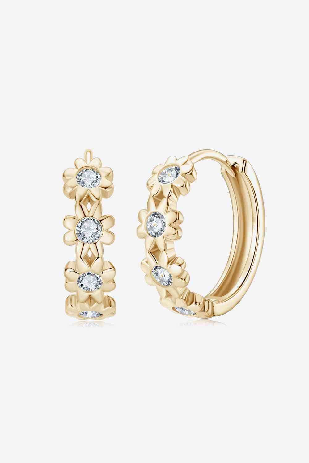 Moissanite 925 Sterling Silver Huggie Earrings - Trendsi - Flyclothing LLC
