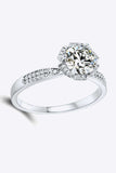 925 Sterling Silver 1 Carat Moissanite Ring - Trendsi - Flyclothing LLC