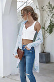 Tie-Dye Open Front Longline Cardigan - Trendsi - Flyclothing LLC