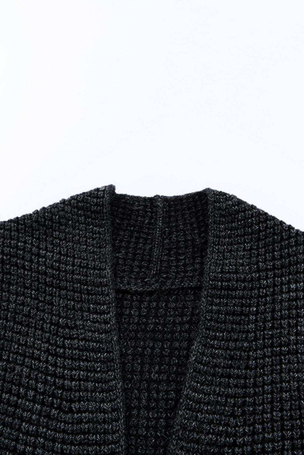 Heathered Open Front Longline Cardigan - Trendsi - Flyclothing LLC