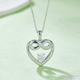 Moissanite 925 Sterling Silver Heart Necklace - Trendsi - Flyclothing LLC