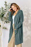 Basic Bae Full Size Ribbed Open Front Long Sleeve Cardigan - Trendsi - Flyclothing LLC