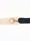 PU Elastic Wide Belt with Alloy Buckle - Trendsi - Flyclothing LLC