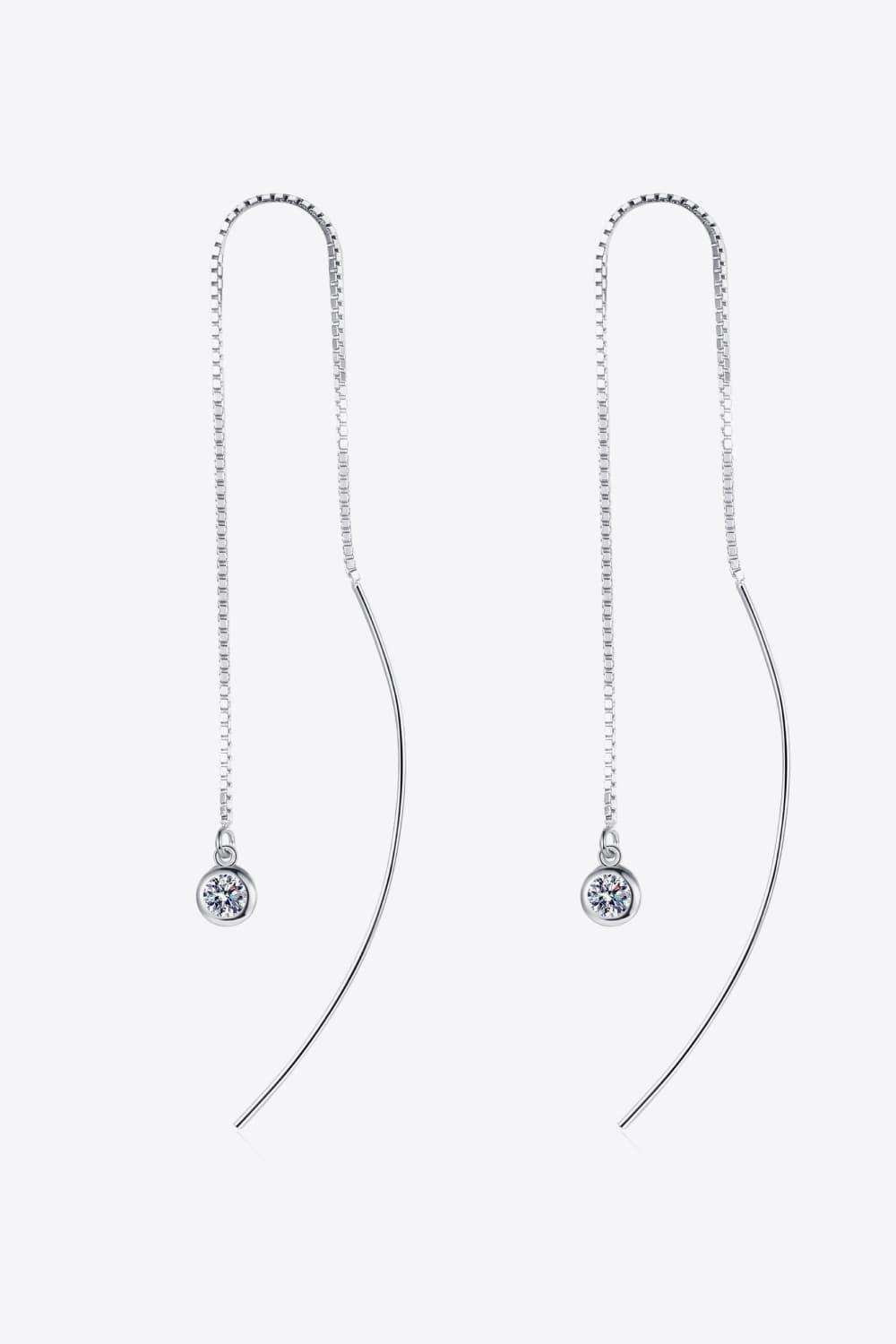 Moissanite 925 Sterling Silver Threader Earrings - Trendsi - Flyclothing LLC
