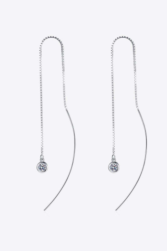 Moissanite 925 Sterling Silver Threader Earrings - Trendsi - Flyclothing LLC