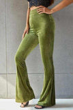 Ribbed High Waist Flare Pants - Trendsi - Flyclothing LLC
