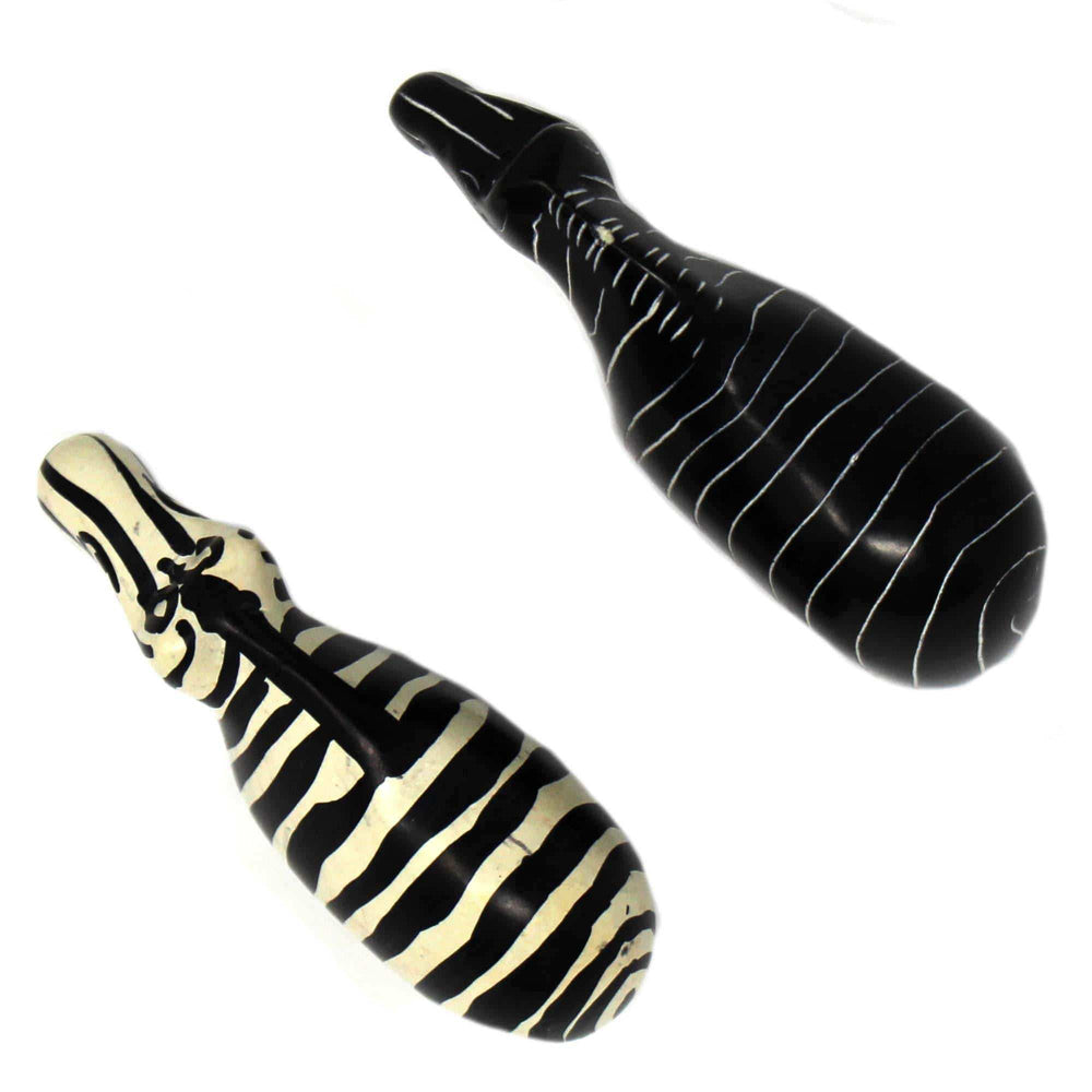 Zebra Soapstone Sculptures, Set of 2 - SMOLArt - Flyclothing LLC