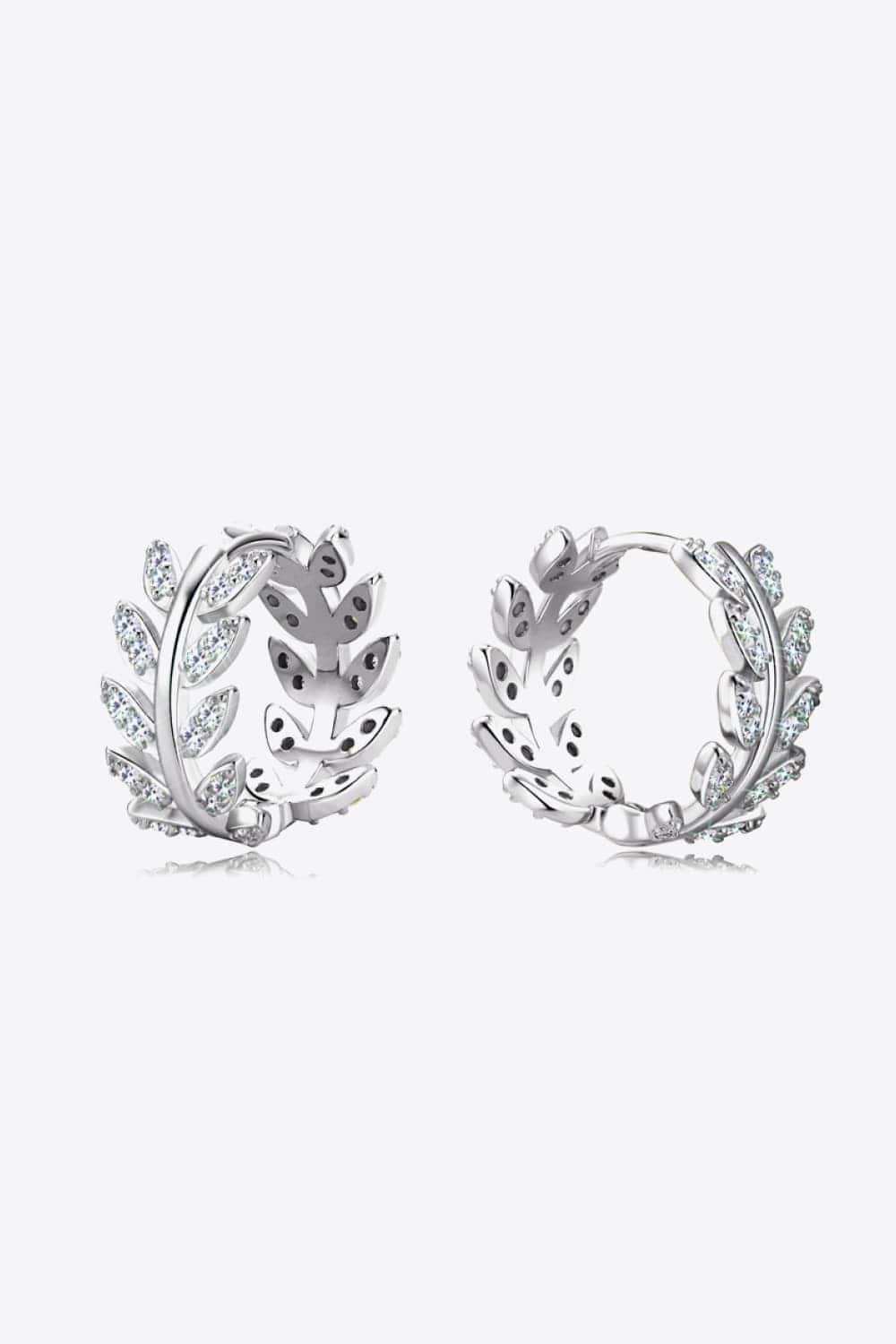 Moissanite Leaf 925 Sterling Silver Earrings - Trendsi - Flyclothing LLC