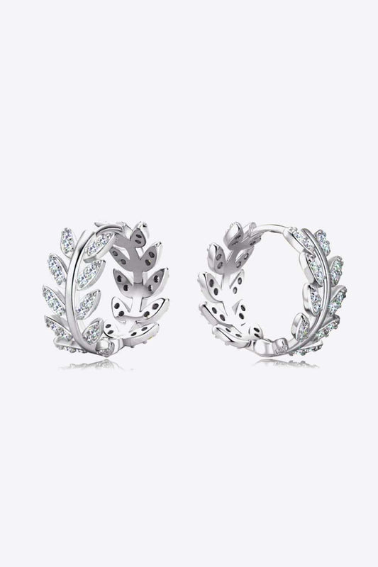 Moissanite Leaf 925 Sterling Silver Earrings - Trendsi - Flyclothing LLC