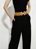 Geometric Buckle Elastic Wide Belt - Trendsi - Flyclothing LLC