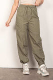 VERY J Drawstring Woven Parachute Joggers - Trendsi - Flyclothing LLC