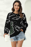 Dinosaur Print Pullover Sweater - Trendsi - Flyclothing LLC