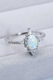 Platinum-Plated Opal and Zircon Ring - Trendsi - Flyclothing LLC