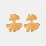 Ginkgo Biloba Design Stud Earrings - Trendsi - Flyclothing LLC