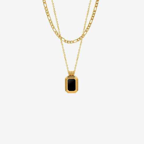 Titanium Steel Gold-Plated Pendant Necklace - Trendsi - Flyclothing LLC