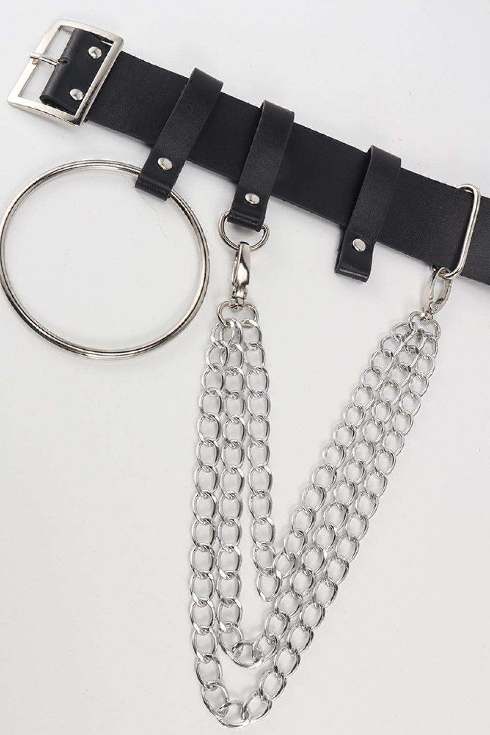 PU Belt with Chain - Trendsi - Flyclothing LLC