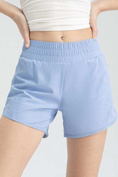 Elastic Waist Active Shorts - Trendsi - Flyclothing LLC