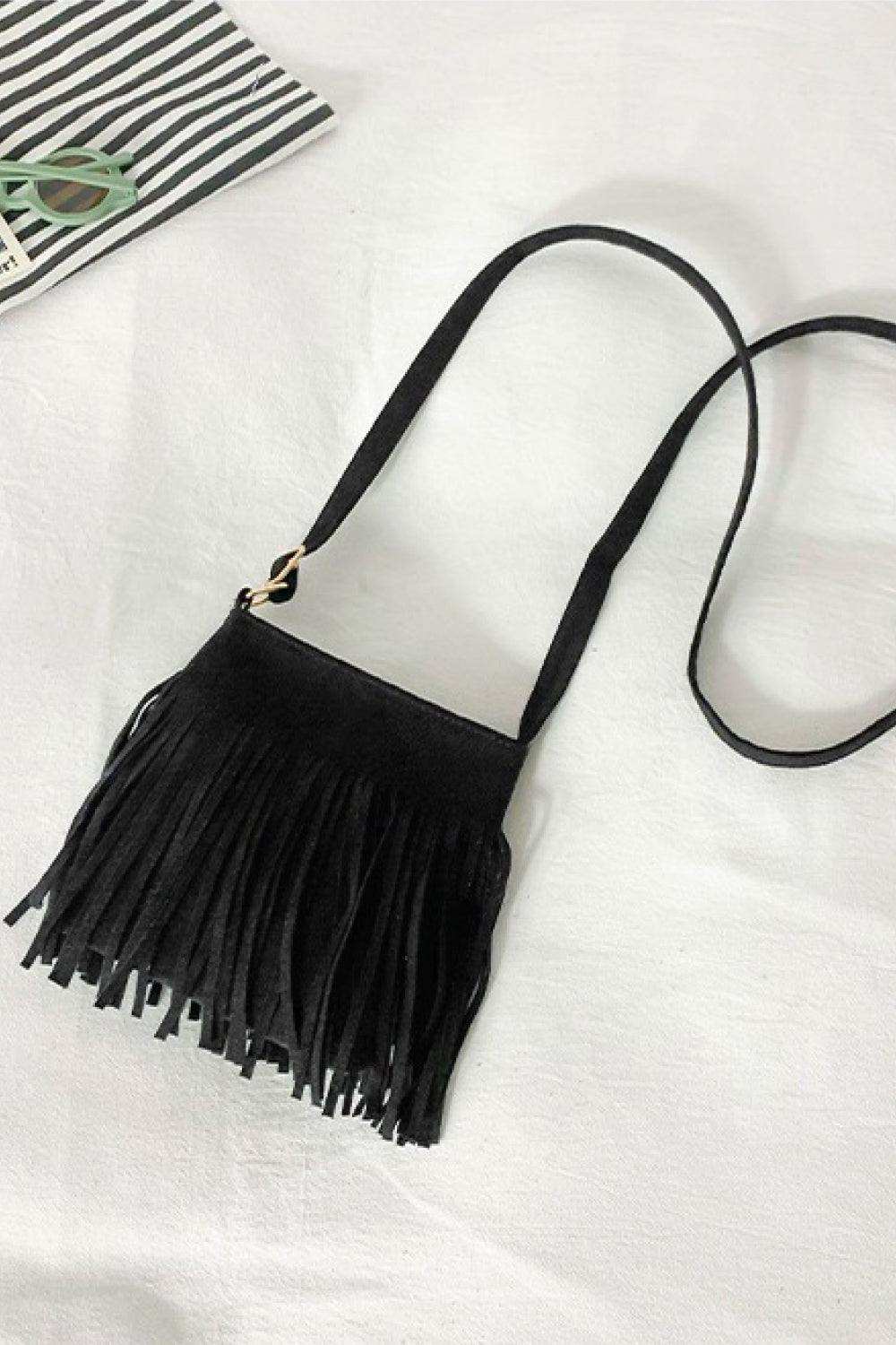 PU Leather Crossbody Bag with Fringe - Trendsi - Flyclothing LLC