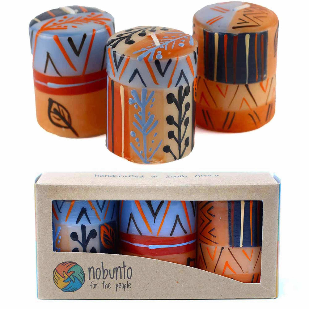 Hand Painted Candles in Uzushi Design (box of three) - Nobunto - Nobunto - Flyclothing LLC