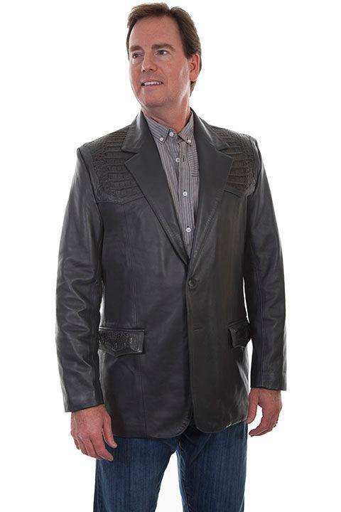 Scully GREY CAIMAN INSET BLAZER - Scully Leather - Flyclothing LLC