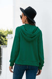 Half-Snap Drawstring Hoodie with Kangaroo Pocket - Trendsi - Flyclothing LLC